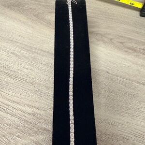 Elegant Sterling Silver Moissanite Diamond Tennis Bracelet .925 8”